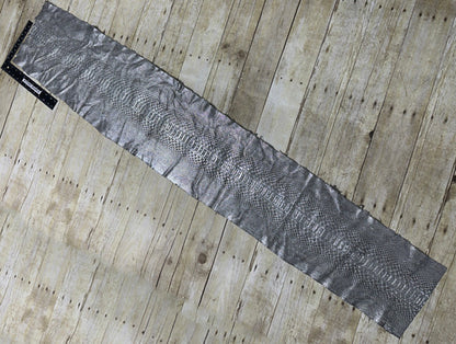 Silver on Grey Genuine Python Remnant Snakeskin Leather real hide snake skin 242