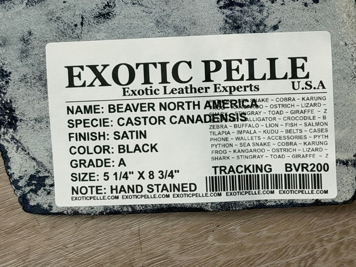 Genuine Beaver Tail Leather - Black Stained Satin WYSIWYG 200 product photo 3