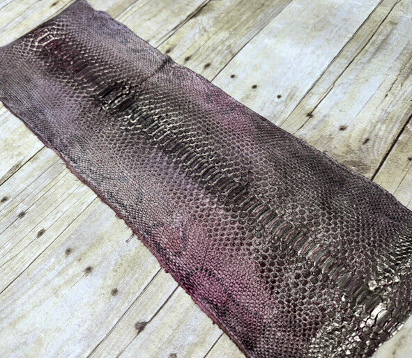 Tie-dye Rose with Silver Python Nubuck Genuine Leather real hide snake skin 244