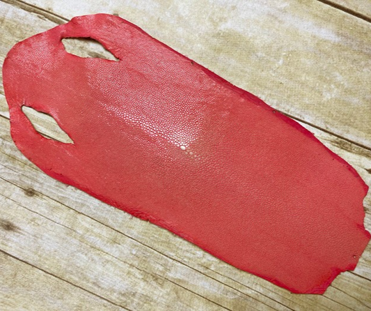 Pink Coral Polished & Sanded Genuine Stingray Fish Leather 909 product photo 1