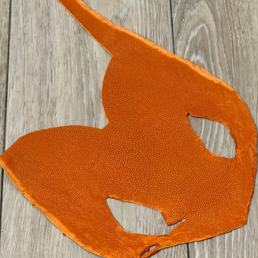 Orange Sanded Genuine Stingray Fish Leather Remnant 1052 product photo 1