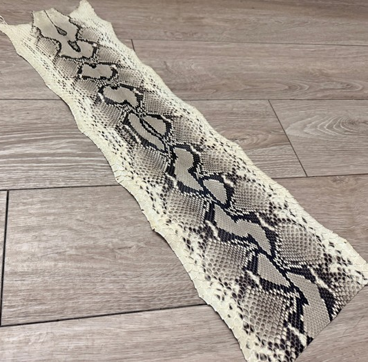 Genuine Reticulated Python Leather - Natural Glossy WYSIWYG 574 product photo 1