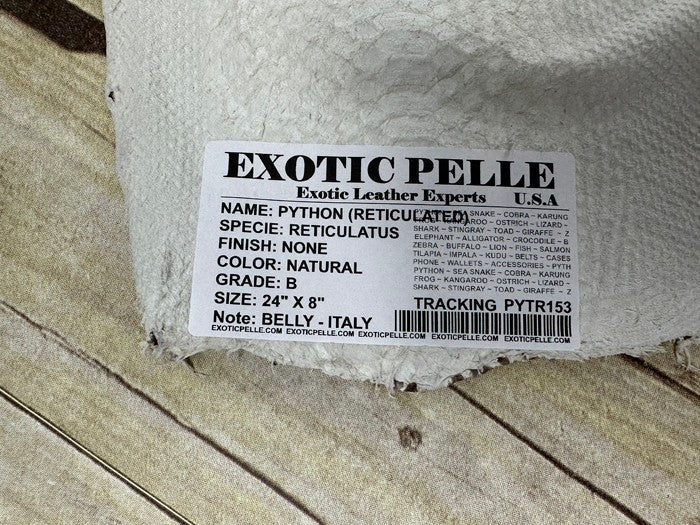 Natural Genuine Python Italian Snakeskin Leather real hide snake skin Rattle 153