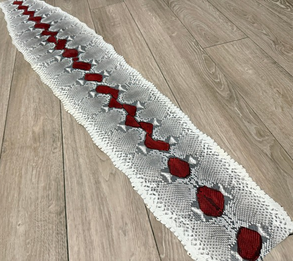 Genuine Reticulated Python Leather Red Center, product photo 1