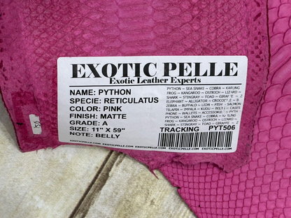 XL Pink Genuine Python Big Snakeskin Leather real hide snake skin Rattle Boa 506