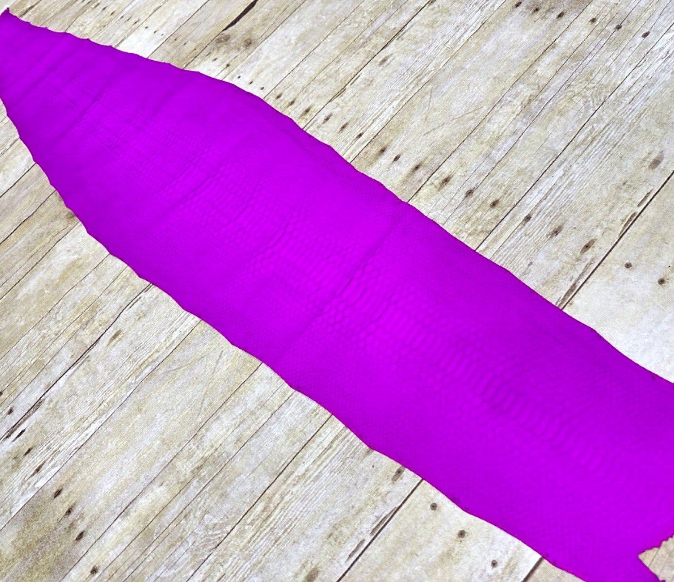 Neon Pink Big Genuine Python Snakeskin Leather real hide snake skin Rattle 325