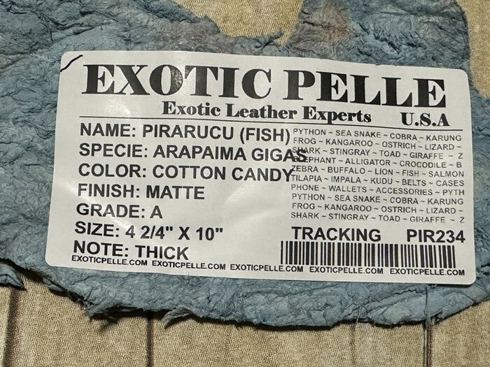 Cotton candy Pirarucu Hide Genuine Skin Arapaimia Gigas Remnant Fish Leather 234