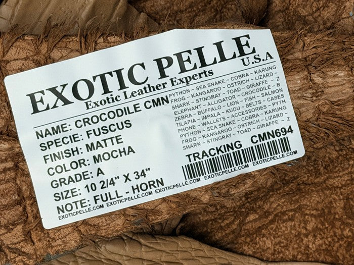 Brown , Mocha Matte Genuine Crocodile Caiman Leather product photo 4