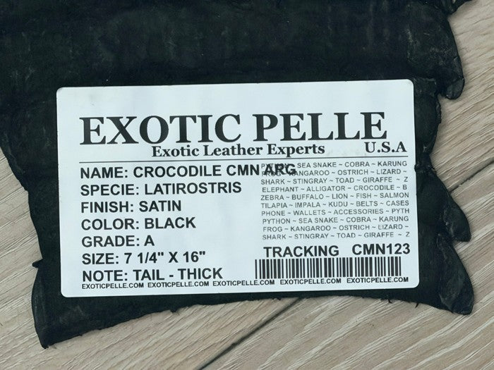 Black Satin Genuine Caiman Crocodile Leather 123 product photo 3