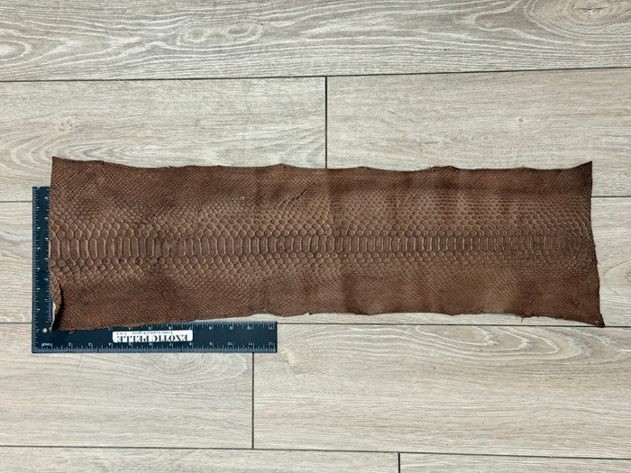 Brown Satin Genuine Reticulated Python Snake Leather 561 product photo 2