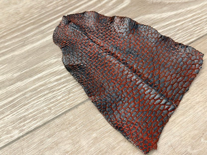 Genuine Beaver Tail Leather - Black On Red Painted Matte WYSIWYG 160 product photo 3