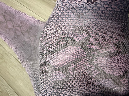 Purple With Natural Pattern Sanded Glossy Genuine Reticulated Python Snake Leather 488 product photo 4