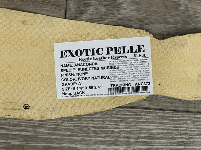 Ivory Natural Tan Anaconda Snake skin Leather real hide python boa rattle 373