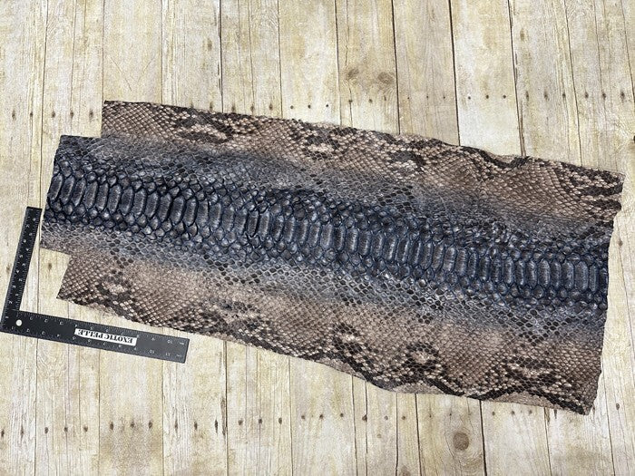 XXL WIDE Natural Blue Center Genuine Python Leather real hide snake skin 189