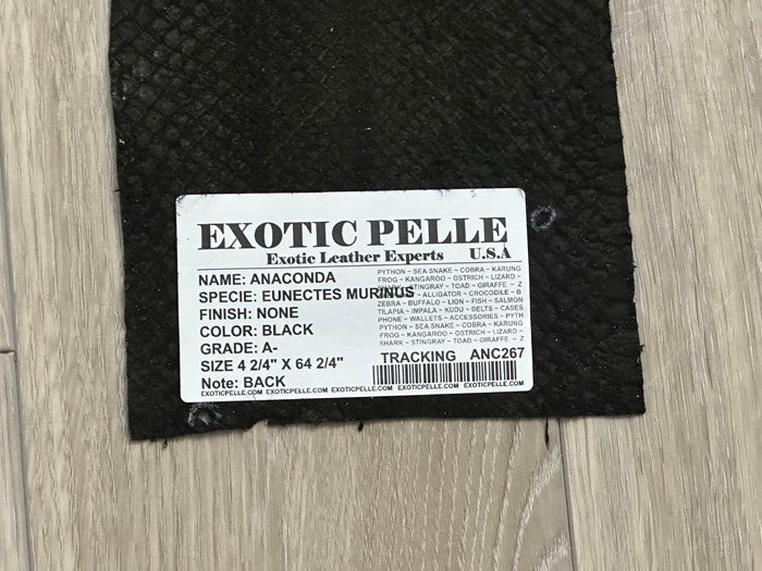 Black Genuine Anaconda Snake Leather 267 product photo 11