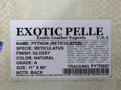 Genuine Reticulated Python Leather - Natural Glossy WYSIWYG 687 product photo 4