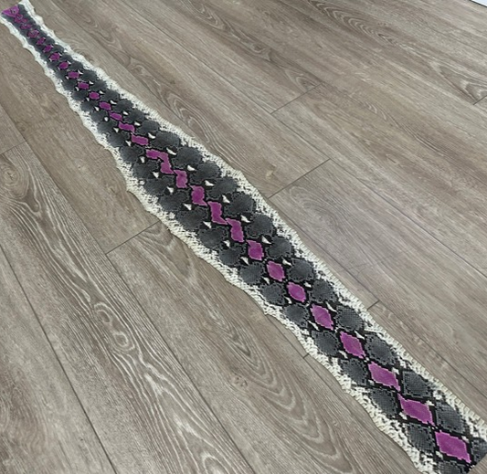 Pink center Big Genuine Python snake skin Leather real hide boa rattle 337