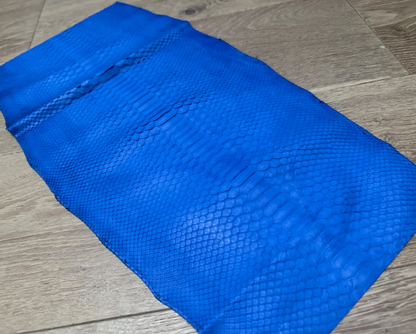 L Blue Piece Genuine Python Snakeskin Leather real hide snake skin Ratle Boa 384