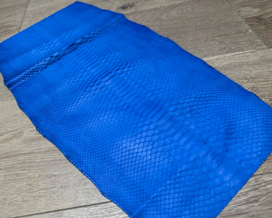 L Blue Piece Genuine Python Snakeskin Leather real hide snake skin Ratle Boa 384
