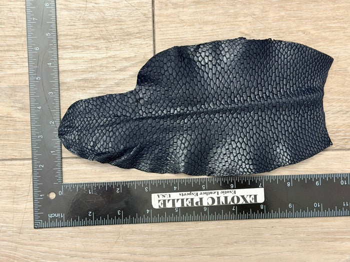 Genuine Beaver Tail Leather - Navy Dark Blue Painted Satin WYSIWYG 137 product photo 2
