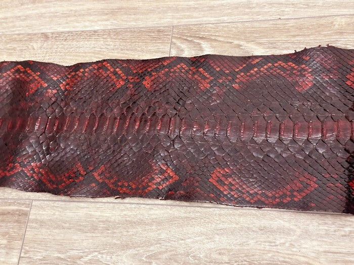 Mahogany big Genuine Python Snakeskin Leather real hide snake skin Boa 293