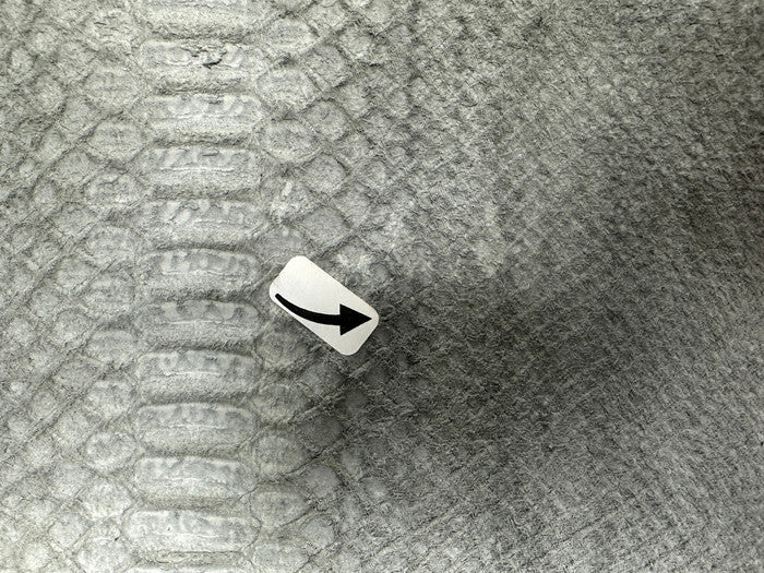 Silver on Grey Genuine Python Remnant Snakeskin Leather real hide snake skin 242