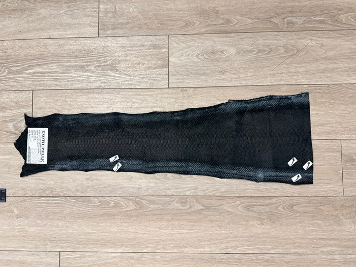 Black Satin Genuine Python Leather PYTR518 product photo 3