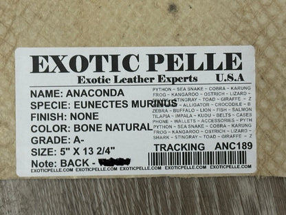 Bone Natural Genuine Anaconda Snake skin Leather hide python real boa rattle 189