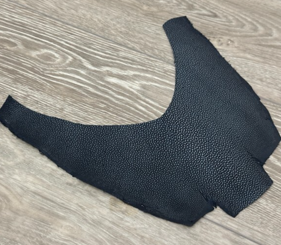 Blue Genuine Polished Sanded Stingray Hide Skin Sting Ray Leather Shagreen 1043