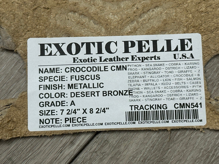 Desert Bronze Metallic Caiman Crocodile belly Hide Leather Skin alligator Croc 1