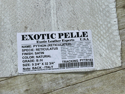 Natural Genuine Python Italian Snakeskin Leather real hide snake skin Rattle 163