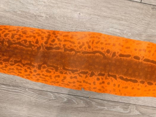 Large Orange Natural Pattern Glossy Genuine Karung Snake Leather KRG510 product photo 3
