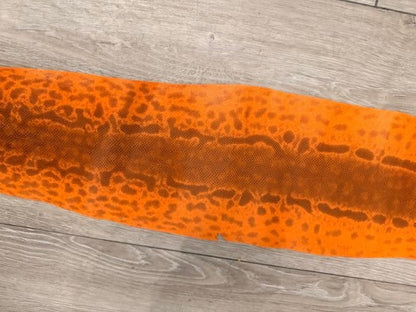 Large Orange Natural Pattern Glossy Genuine Karung Snake Leather KRG510 product photo 3