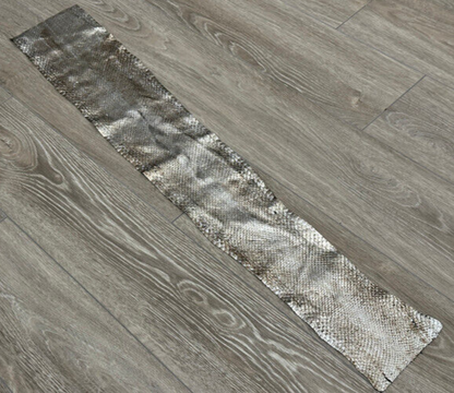 Silver Metallic Genuine Anaconda Leather Remnant Scrap hide snake skin python 84