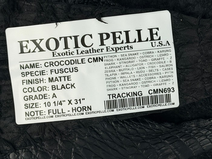 Black Matte Genuine Crocodile Caiman Leather CMN693 product photo 4