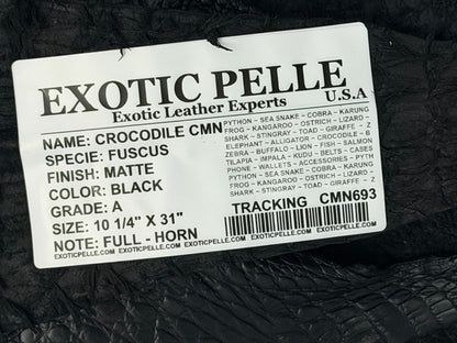 Black Matte Genuine Crocodile Caiman Leather CMN693 product photo 4