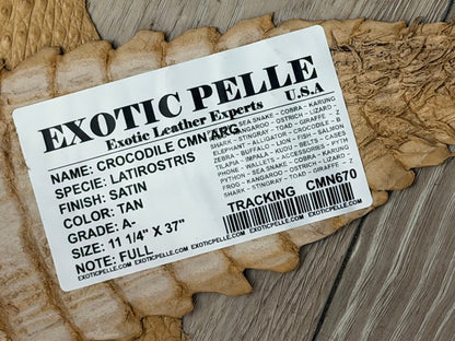 Tan Satin Genuine Caiman Crocodile Leather CMN670 product photo 4