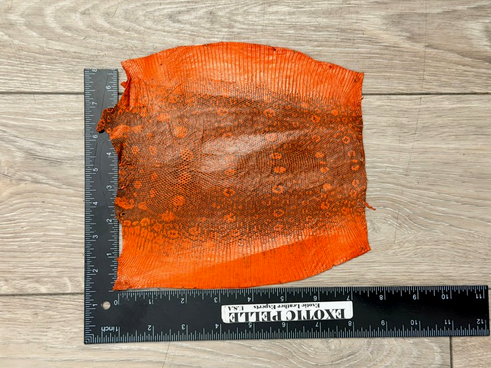 Orange Natural Pattern Satin Genuine Ring Lizard Leather RLZ295 product photo 3