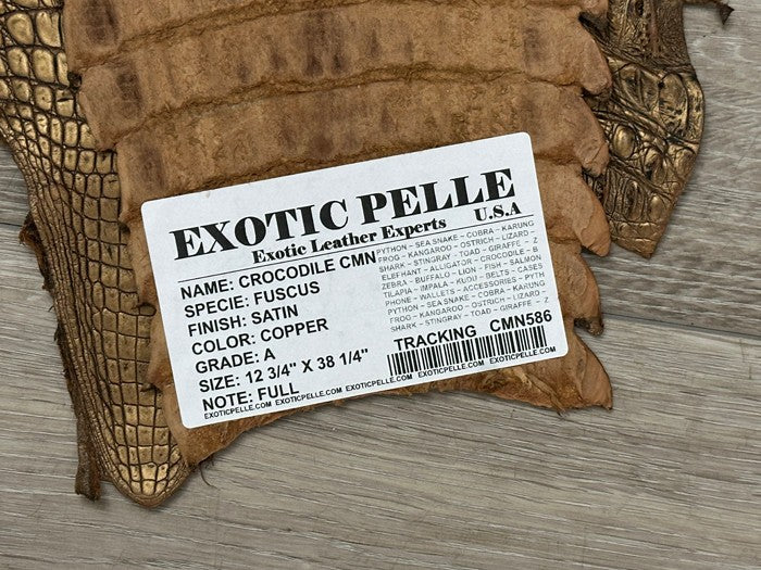 Copper Satin Genuine Caiman Crocodile Leather CMN586 product photo 4