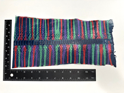 Multicolor Genuine Python Snakeskin Leather real hide snake skin piece Rattle 92