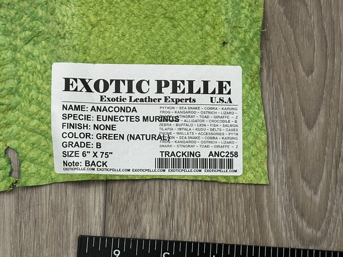 Green Natural Pattern Genuine Anaconda Snake Leather 258 product photo 7