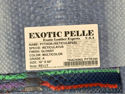 Multicolor Genuine Python Snakeskin Leather real hide snake skin piece Rattle 44