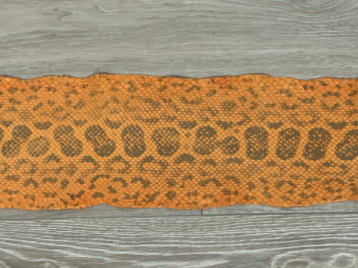 Tangerine Genuine Anaconda Snakeskin Leather real hide snake skin python boa 256