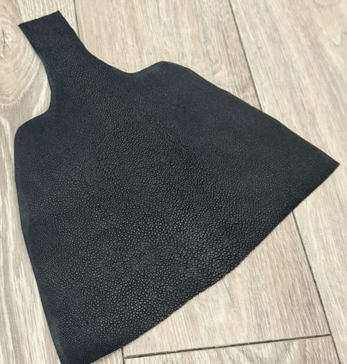 Black Sanded Satin Genuine Stingray Fish Leather Remnant 1062 product photo 1