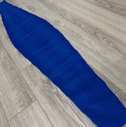 Royal Blue Genuine Python Leather real hide snake skin Rattle short tail Boa 167