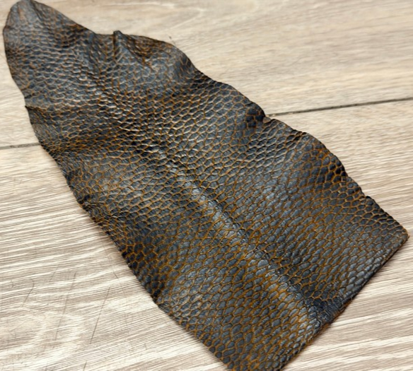 Genuine North American Beaver Tail Leather - Black On Brown WYSIWYG 195 product photo 1