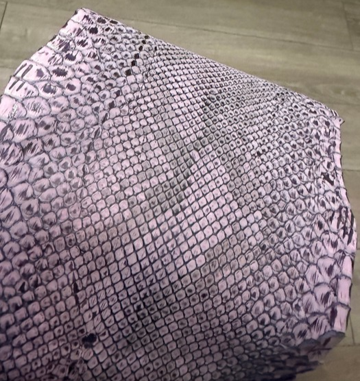 Purple Natural Pattern Sanded Gloss Genuine Reticulated Python Snake Leather 487 product photo 3