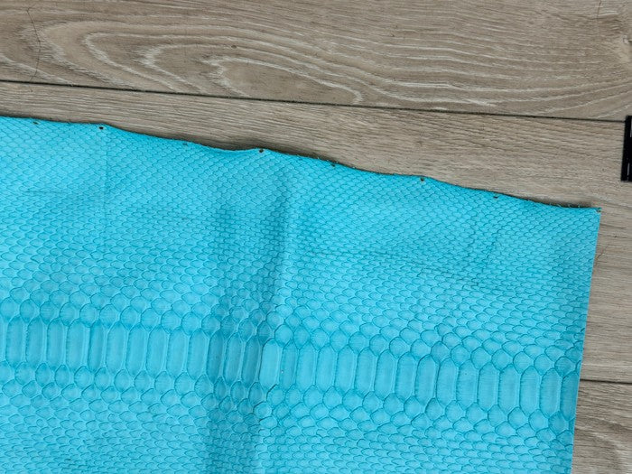 Blue Patina Genuine Reticulated Python Snake Leather Matte 432 product photo 3