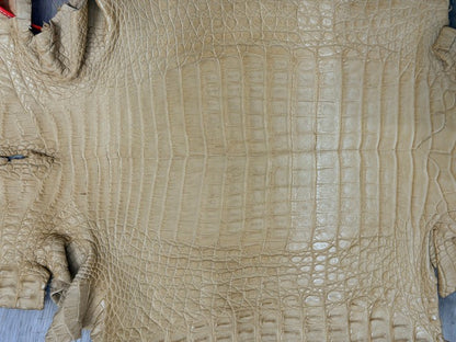 Tan Satin Genuine Caiman Crocodile Leather CMN683 product photo 4