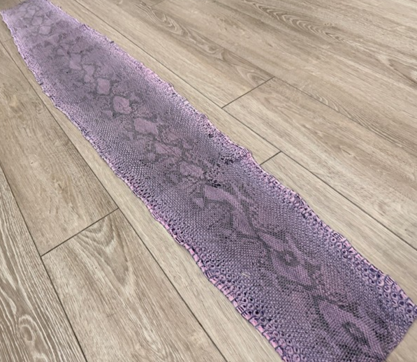 Purple With Natural Pattern Sanded Glossy Genuine Reticulated Python Snake Leather 488 product photo 1